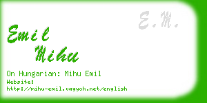 emil mihu business card